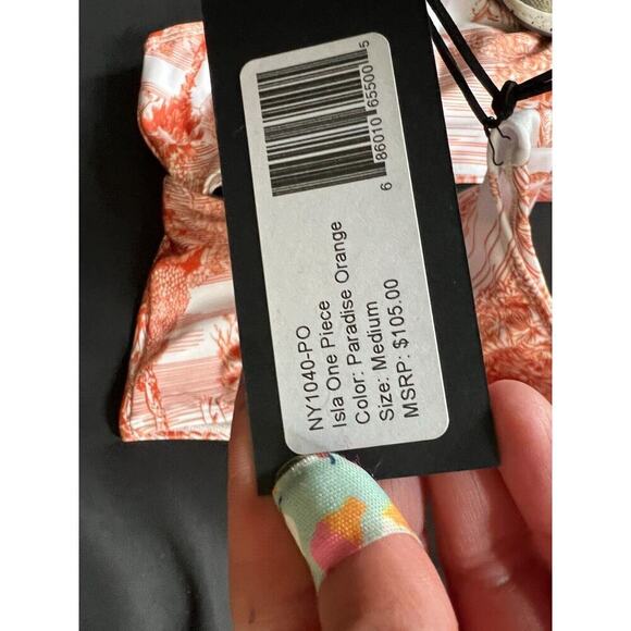 Noli Swimwear Isla One Piece Swimsuit Paradise Orange Size M NWT - Picture 6 of 7